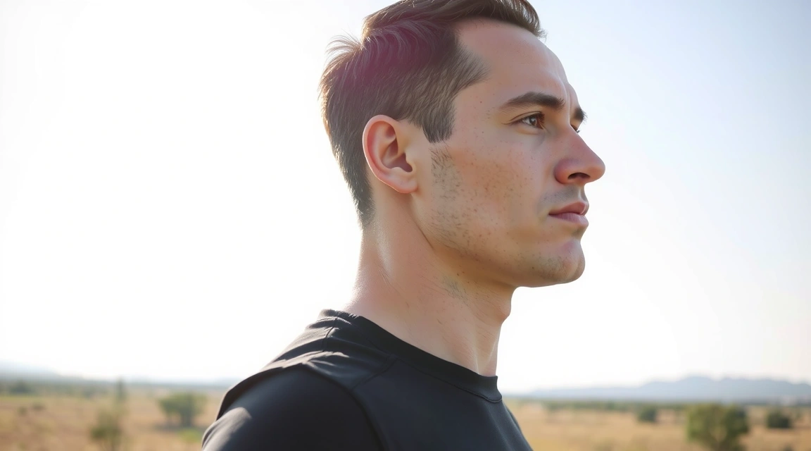 Strong, healthy man exercising, symbolizing men's health and vitality.