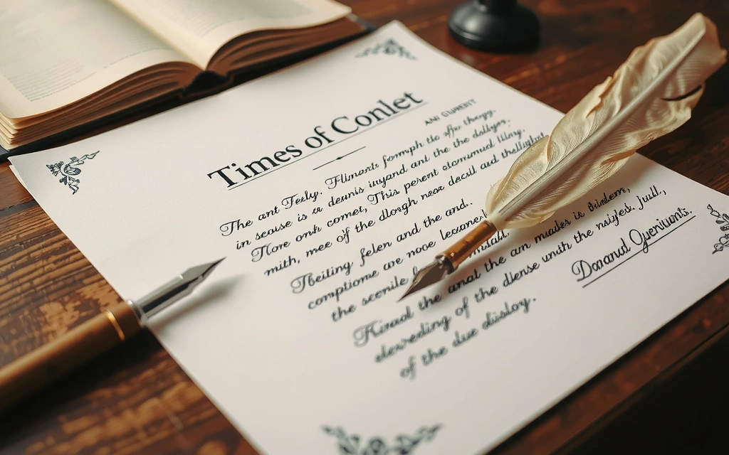 Legal document with a quill pen and ink, symbolizing agreement and terms.