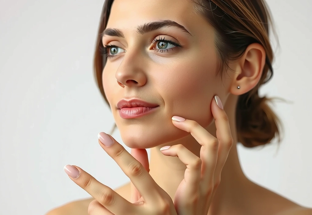 Woman applying natural cream to her face, representing purity and care